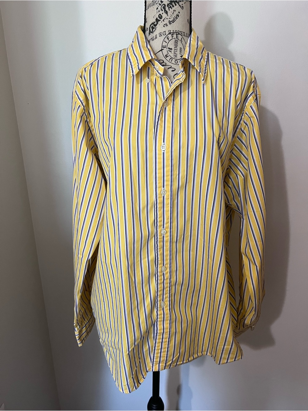 Polo Ralph Lauren Yellow Purple Striped Classic Fit Button Down Shirt XL